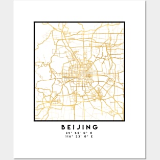 BEIJING CHINA CITY STREET MAP ART Posters and Art